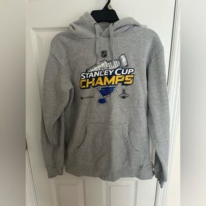 Fanatics St Louis Blues 2019 Stanley Cup Hoodie Long Sleeve Sweatshirt Small S